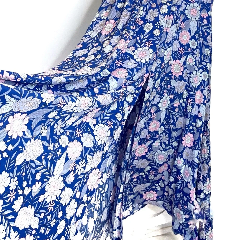 NWT Abel the Label Anthropologie Blue Bell Cottage Floral Maxi Halter Dress - Picture 5 of 13